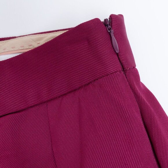 Massimo Dutti Wide Leg High Waisted Palazzo Pants Fuchsia Pink Viscose Trousers - Picture 7 of 11
